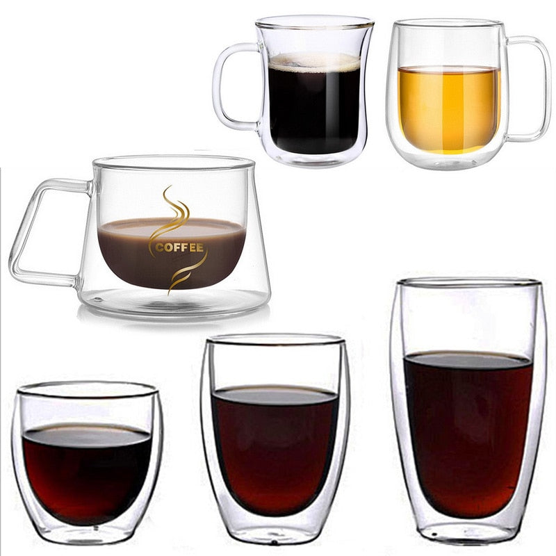 Insulation Double Wall Glass Coffee Cup