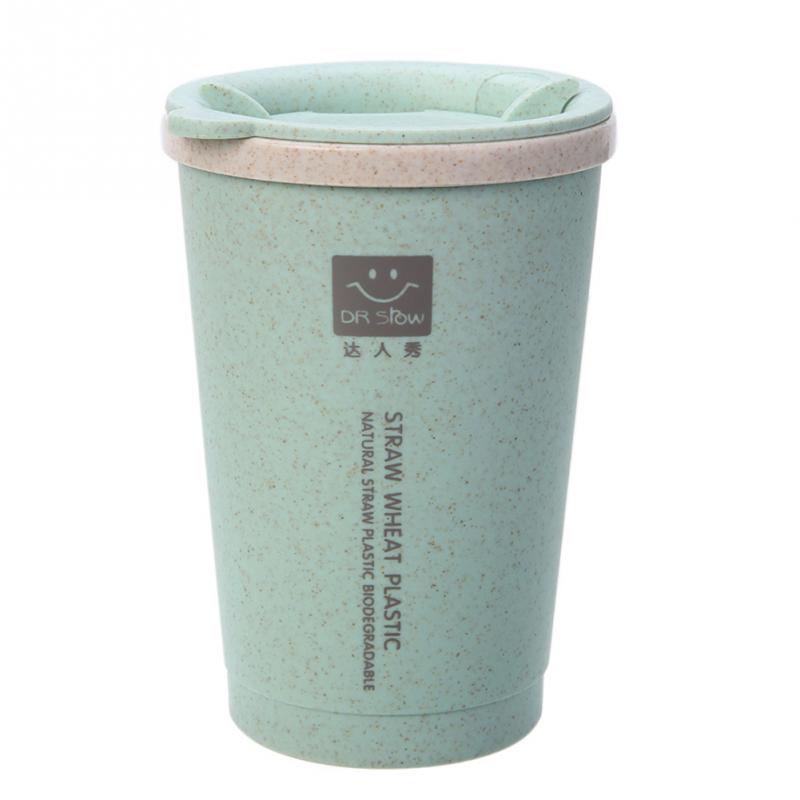 Double-Wall Insulation Wheat Fiber Straw Coffee Cup