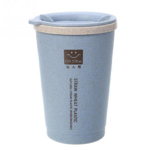 Double-Wall Insulation Wheat Fiber Straw Coffee Cup