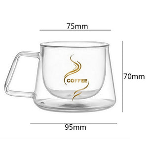 Double Wall Glass Thermal Insulated Coffee Mug